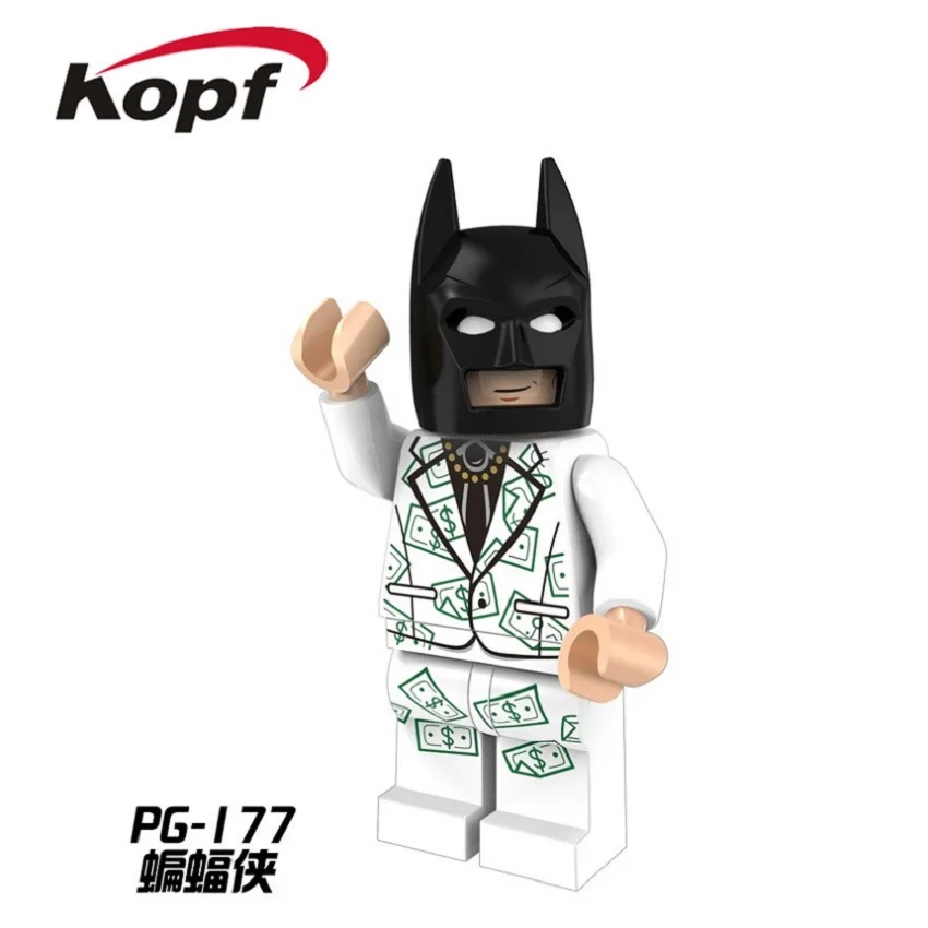 PG177 50Pcs No Box 50 шт. Супер герои Классический Бэтмен желтый костюм с граффити ридлер фильм Кирпичи Строительные блоки Дети подарок игрушки PG170 - Цвет: PG177 50Pcs No Box