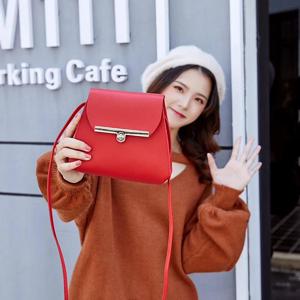 Simple Flap Shoulder PU Leather Bags Women Girls Pure Color Mini Messenger Chest Bag Cross body Handbags bolsa feminina Simple Flap Shoulder PU Leather Bags Women Girls Pure Color Mini Messenger Chest Bag Cross body Handbags bolsa feminina