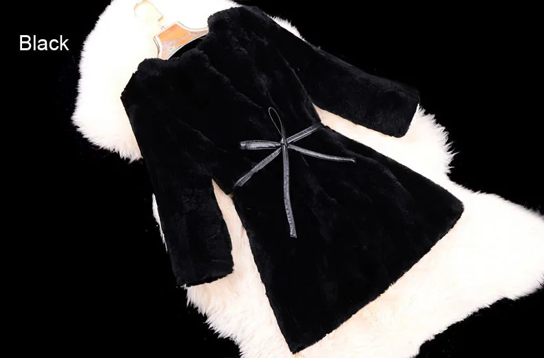 Натуральный настоящий мех кролика пальто для женщин с длинным мехом кролика меховая куртка верхняя одежда, зимнее пальто с мехом F110A