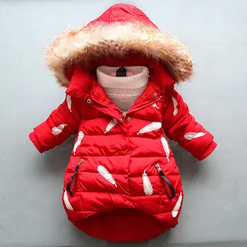 

BibiCola girls winter warm coats kids fashion thick long down parkas for baby girls children clothing girls hoodies coats