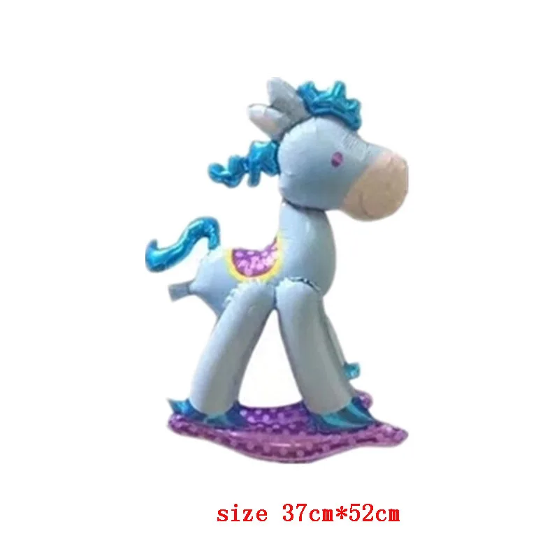 Большие 3D Медвежонок фольгированные воздушные шары, классические игрушки, гелиевые шары с днем рождения, надувные игрушки, детские вечерние игрушки - Цвет: 3D horse blue