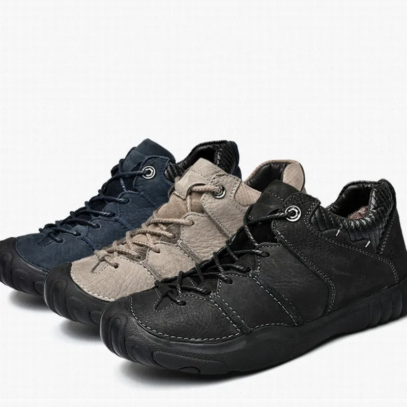 

hiking shoes men Fall 2018 High Quality Cowhide sneakers Outdoor Skid-proof and Wear-resistant Training Men's Shoes size38-45