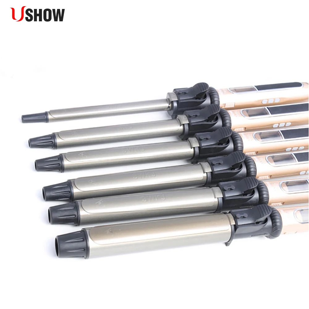 5 Diameter Size Styles Professional Nano Titanium Hair Curler with LED Digital Black+Gold Color Automatic Rotating Curling Iron wilson jones view tab professional binder with 5 tabs 1 inch capacity letter size black w55763