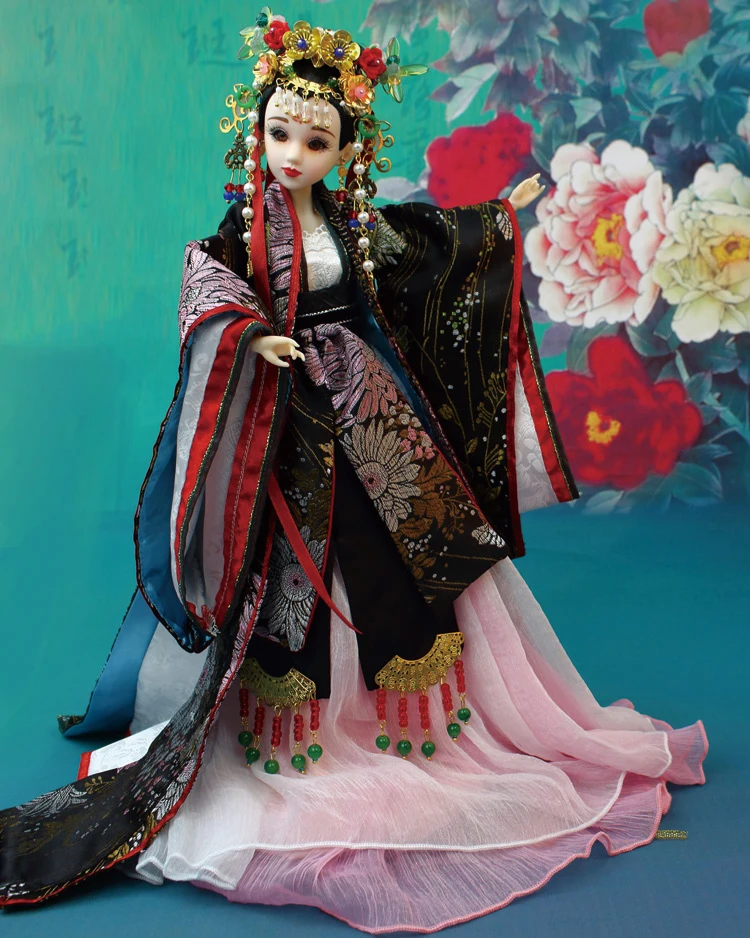 35 см ручной работы коллекционные китайские куклы-королевы/супер белая кожа/12 суставов подвижный/Изысканный Макияж древние BJD куклы для девочек