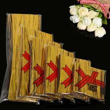 Cor do ouro 800 pcs 4mm Fio Metálico Laços de Torção Para O Bolo Pops de Vedação Sacos de Embalagem do Pirulito Cello Corda Fio Presente dos doces
