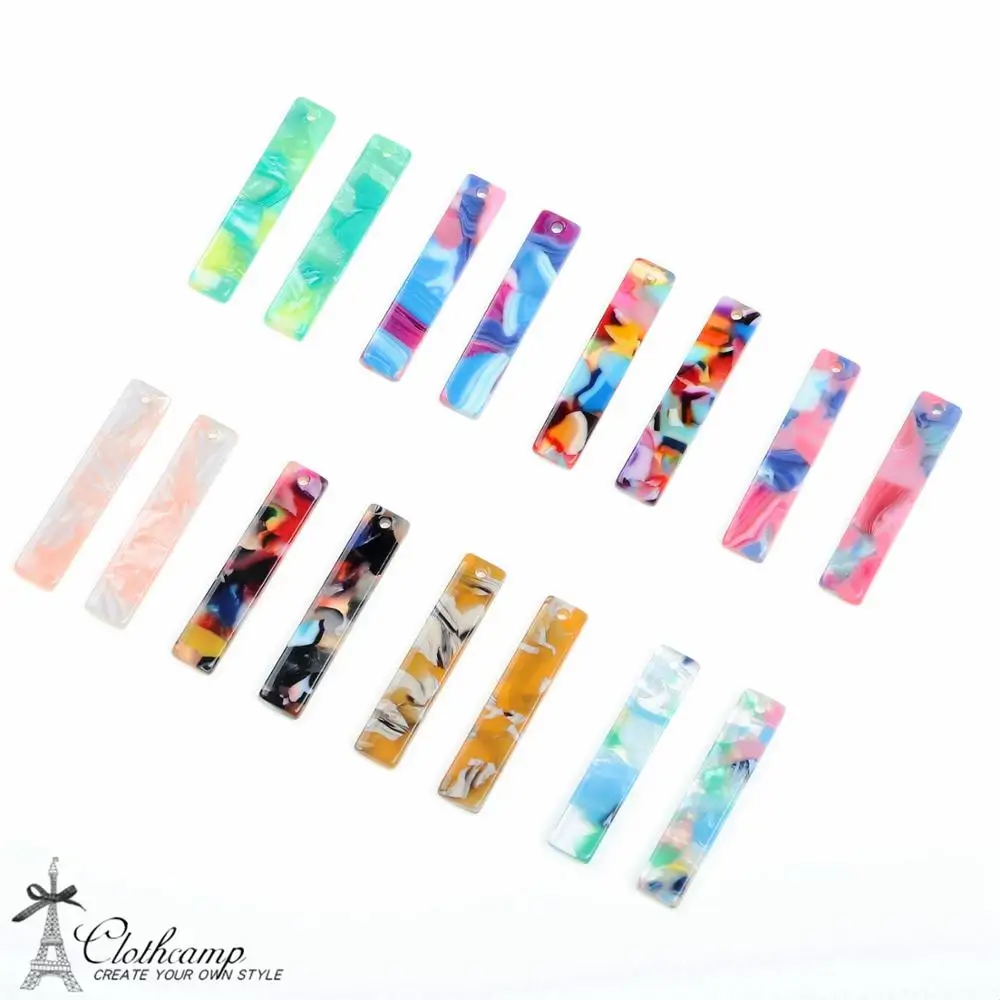 

Tortoise Shell Charm,Acetate Acrylic, Thin Bar Rectangle pendant ,Boho ,Leopard Print,Earring Parts,Ohrringe finding-ACE134
