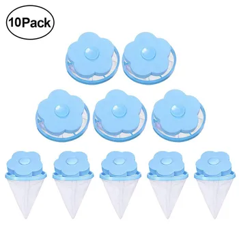 

10PCS Filter Bags Floating Pet Fur Catcher Filtering Hair Removal Device Wool Cleaning Supplies Washing Machine lint filter bag