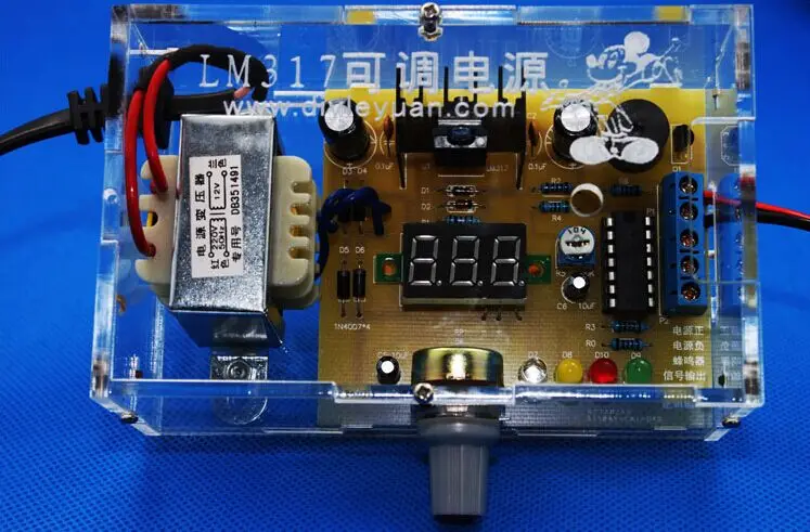 Обновленная версия DIY LM317 регулируемый напряжение питания доска обучения комплект с Чехол обучающий комплект