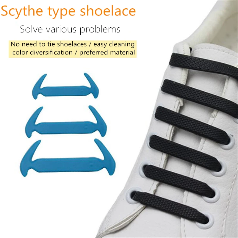 

12pcs/lot Elastic Silicone Shoelaces For Shoes Special Shoelace No Tie Shoe Laces For Men Women Lacing Shoes Rubber Shoelace