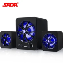 SADA Built-in Colorful LED Wired Mini Portable Combination speaker Laptop computer mobile Column computer speaker USB 2.1 Bass