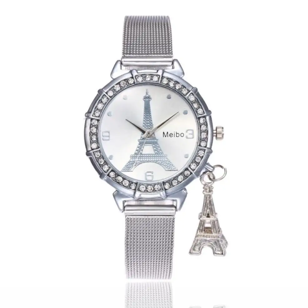 Fashion Eiffel Tower Watch Women Luxury Stainless Steel Wrist Watches