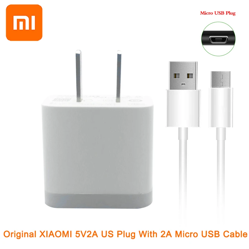 Оригинальное зарядное устройство Mi 5v2a для Xiaomi Redmi 4 с кабелем Micro Usb 2A зарядка MI 4X 4A