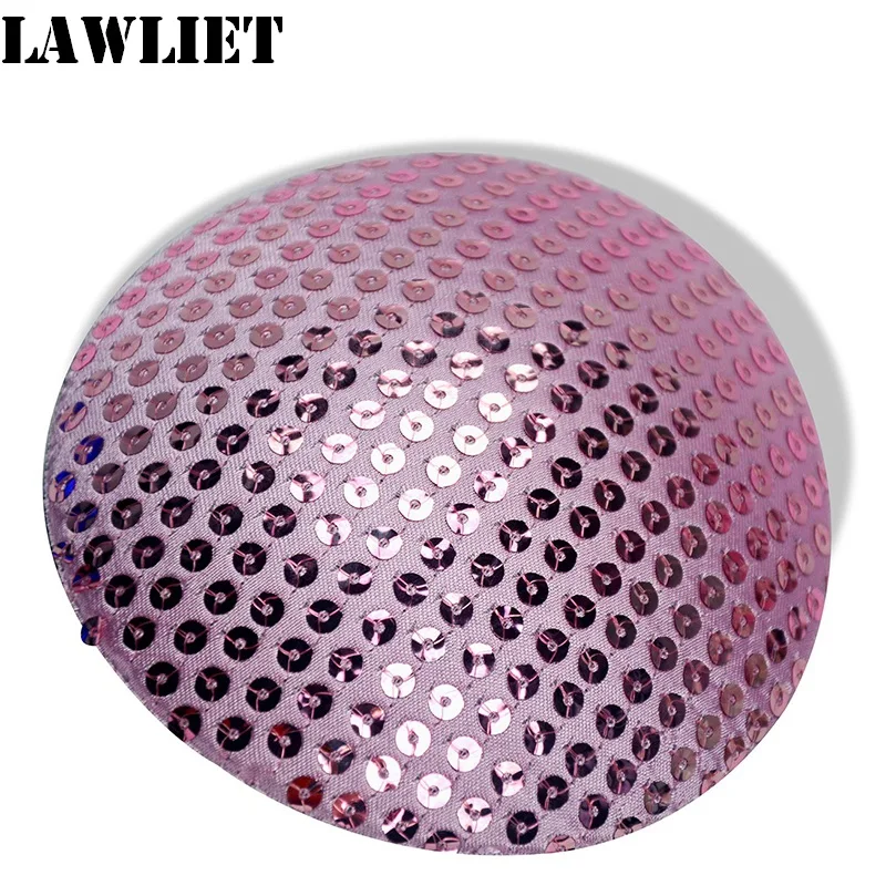 

B044 Pink Sequin Circle Millinery Hat Fascinator and Headpieces Round Base Craft