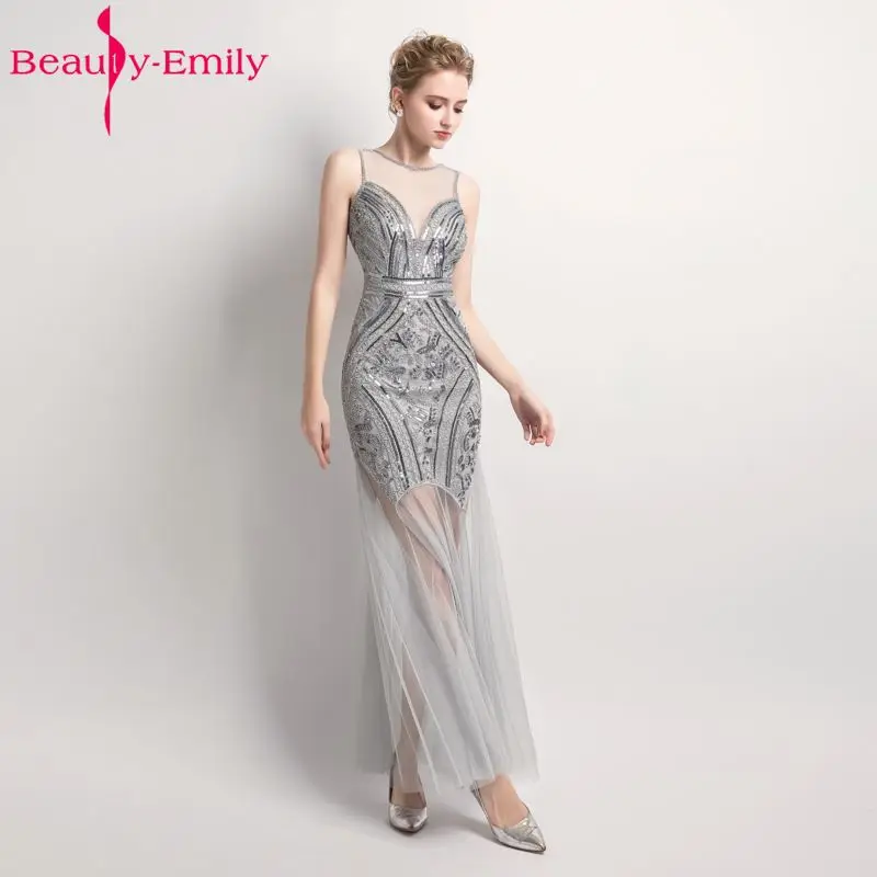 Beauty Emily Sequins Beading Evening Dresses Mermaid Long Formal Prom Party Dresses 2018 New Style Beauty Emily Sequins Beading Evening Dresses Mermaid Long Formal Prom Party Dresses 2018 New Style
