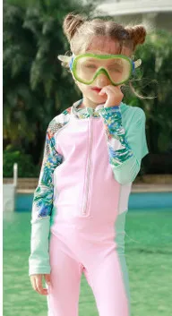 pink girl style Детские купальники для девочек, купальный костюм Купание, костюмы одежда для малышей, женское детское бикини с длинными рукавами, штаны для мужчин и женщин - Цвет: pink girl style