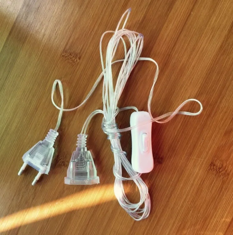 3M with Switch ON/OFF Extend the plug cable wire lengthened LED string lights male and female
