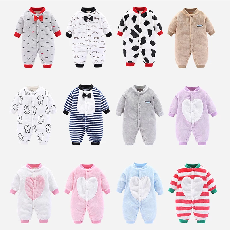 

2019 spring Newborn baby boys girls Rompers soft Baby girls romper warm fleece Baby Jumpsuit for kids cute boys Costumes