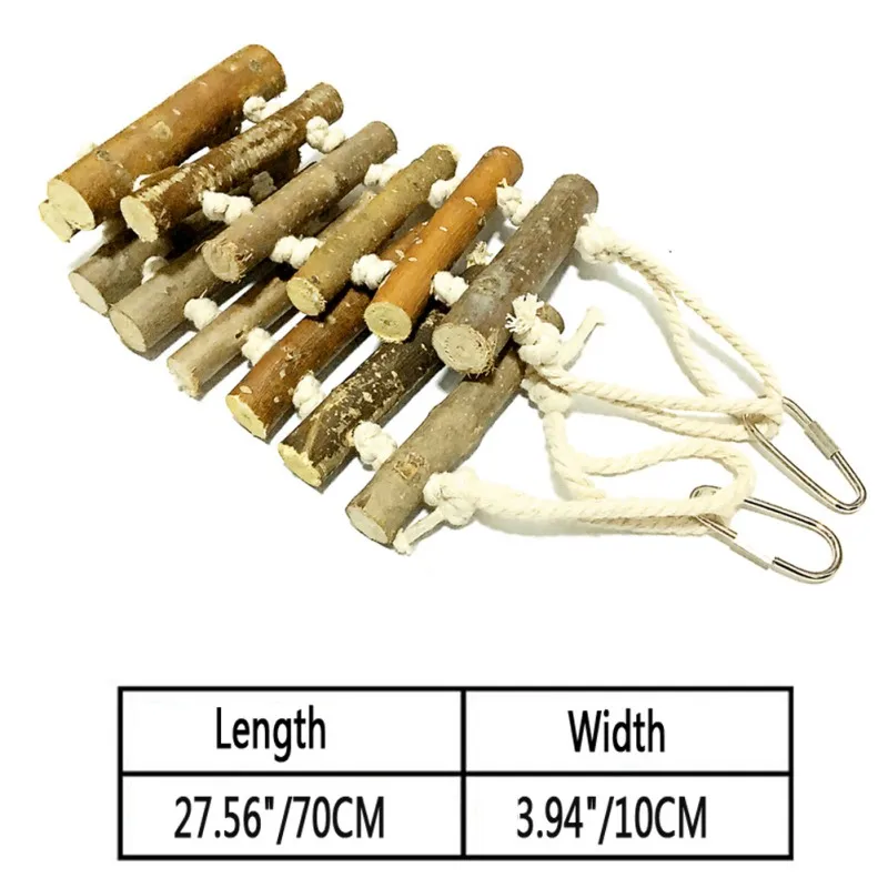 Натуральная лестница для попугая для клетки подвесной Декор деревянный питомец Птица Попугай игрушка игрушечная лестница с игрушки из веревки для животных принадлежности