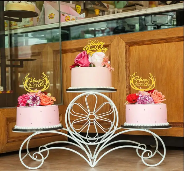 

Creative flower multi-layer cake rack wedding birthday three-layer cake display rack