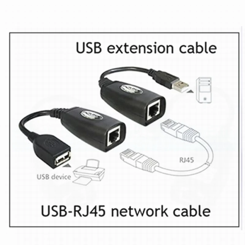 2 шт. до 150 футов практичные Адаптеры USB 2,0 Проводные кабели Lan для RJ45 удлинитель Ethernet кабель-удлинитель