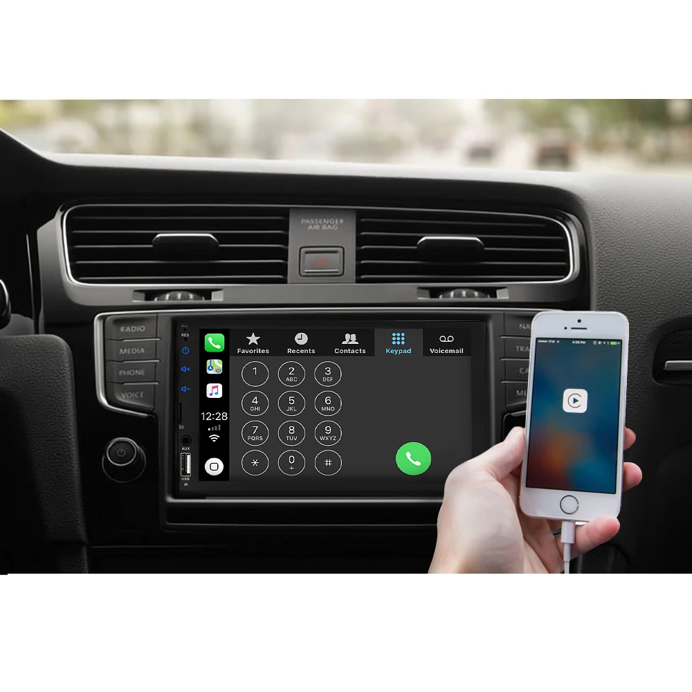 2 din автомагнитола " HD сенсорный экран плеер Android Авто Carplay мультимедиа MP5 FM/USB/AUX/Bluetooth автомобильный аудио для камеры заднего вида