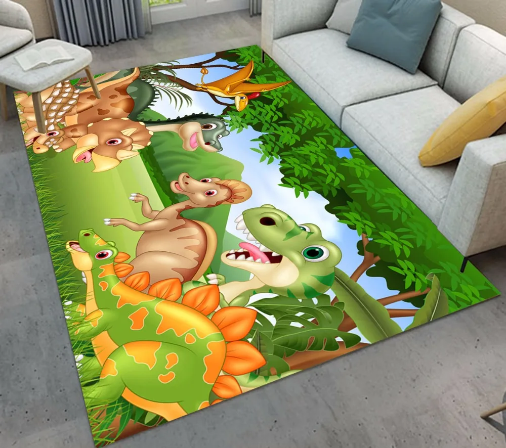 Детские коврики и ковры с рисунком динозавра из мультфильма для дома, гостиной, аниме, большая подушка для спальни, туалета, кухни, пола, двери, коврики для ванной