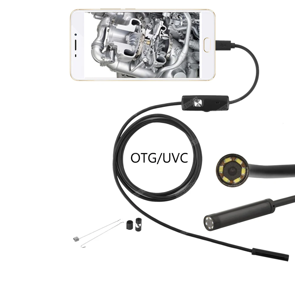 1 м 2 м гибкий Змеиный кабель 5,5 мм объектив USB эндоскоп камера труба Инспекционная камера Android телефон USB бороскоп камера ремонт автомобиля