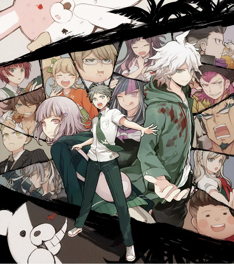 Аниме Danganronpa Косплей Монокума костюм Дети взрослых хлопок толстовки Толстовка с капюшоном утолщаются черный белый медведь пальто куртки T