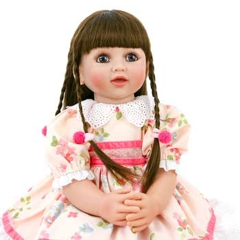 

60cm Silicone Reborn Toddler Toy 24" Lifelike Vinyl Princess Girl bebe reborn Doll child Birthday Gift Exclusive Boutique dolls