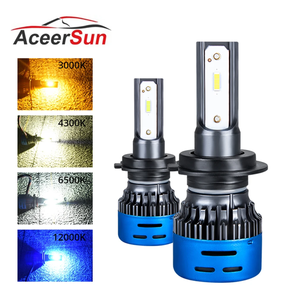 2 шт. H7 LED H4 H11 Светодиодная лампа для фар HB3 HB4 H1 9005 9006 40 Вт 9600LM 6500K 3000K 4300K 12000K 12V 24V
