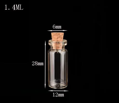 100pcs Small Clear Cork wishing Bottle Mini Vial For Wedding Holiday garden Decoration Wooden Lid Empty Pot Sample test tube Jar