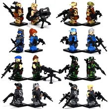 Military CS Commando Soldiers LegoINGlys Action Figures Swat Team Guns Weapon City Army Sets WW2 Blocks Toys World War II
