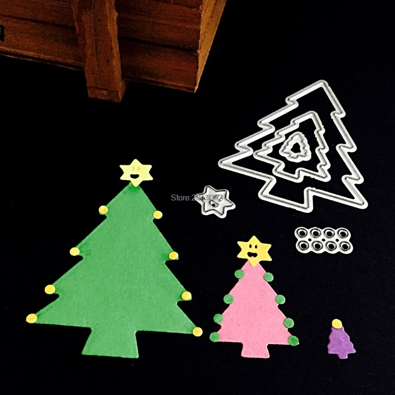 

Christmas Tree Cutting Dies Stencils Template DIY Scrapbook Album Embossing Card