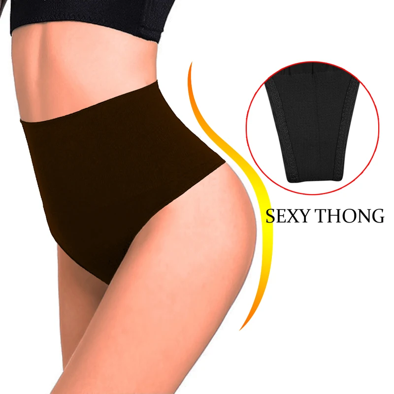 

2019 New Women High Waist Trainer Tummy Slimming Control Waist Cincher Body Shaper Thong G-string Butt Lifer Seamless Panties