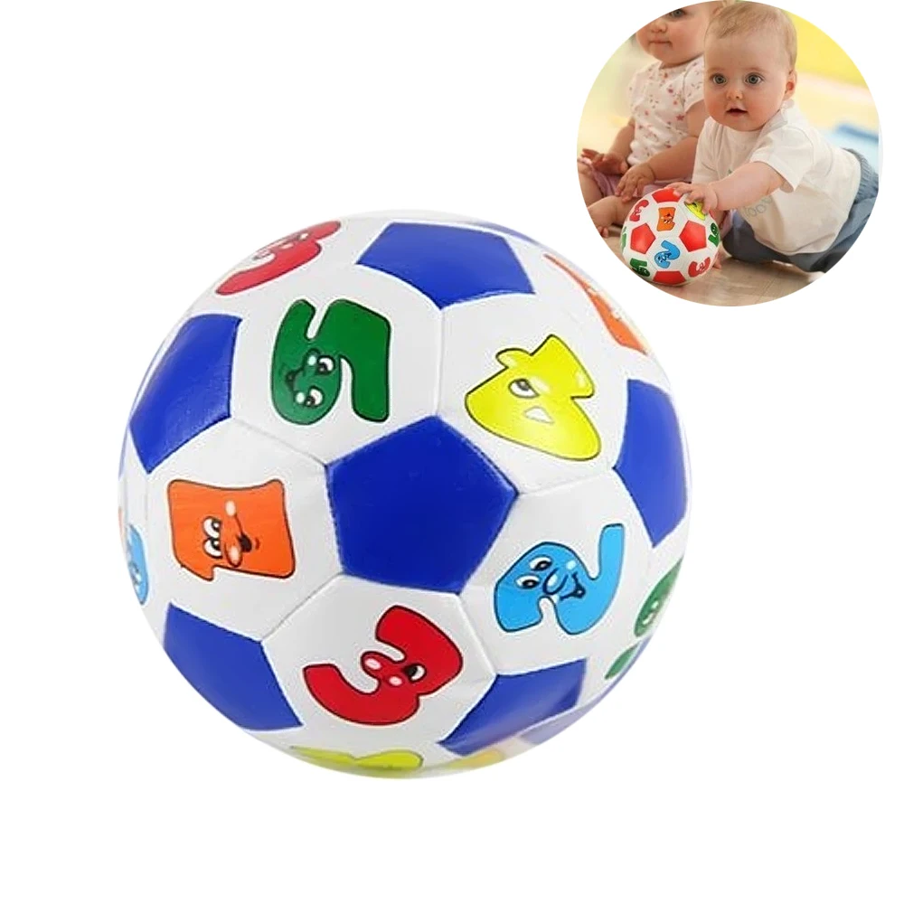 

10cm Baby Kids Early Education Football Soccer Rubber Ball with Alphabet Number Mini Stress Ball Toys