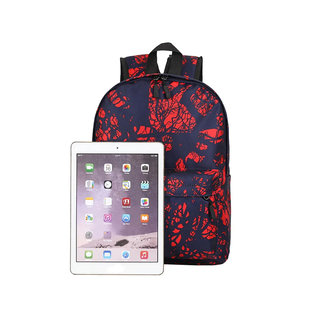 

MOLAVE Backpacks Nylon women men backpack Fashion Neutral Nylon Waterproof bag Dark Flower Large Capacity Outdoor packages 9422