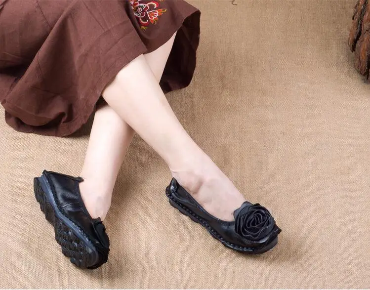 Модные мокасины с цветами; удобная женская обувь; Повседневная рабочая обувь для вождения; женская обувь на плоской подошве; обувь на плоской подошве из натуральной кожи