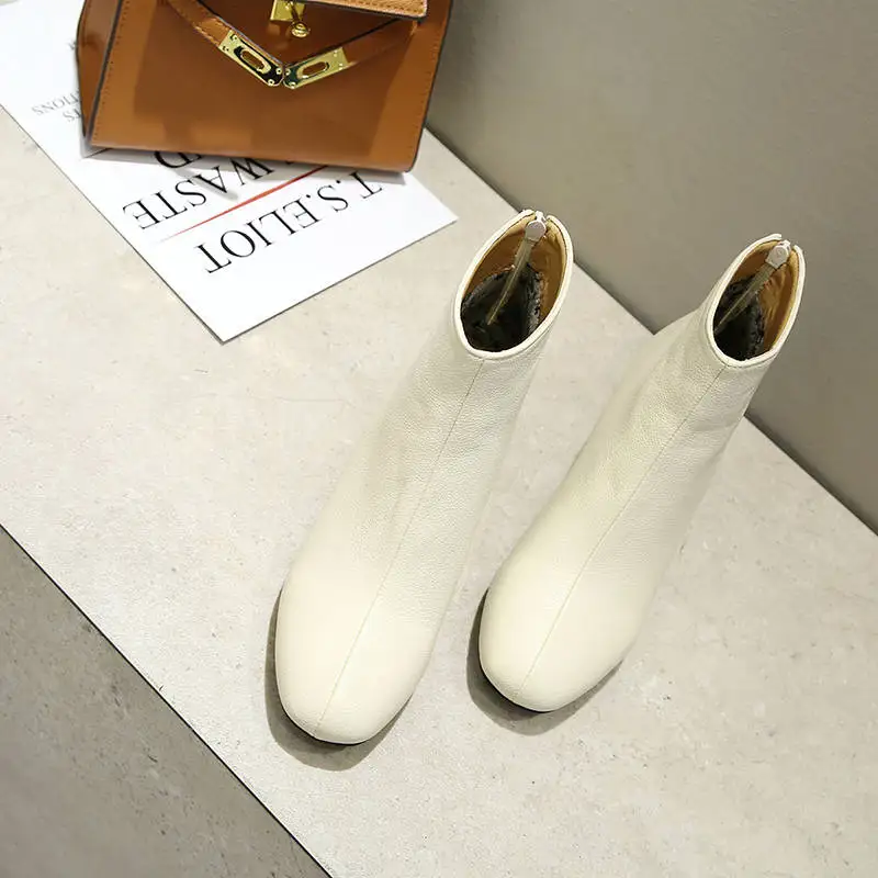 MORAZORA/ г., Новое поступление, ботильоны женская однотонная обувь на высоком каблуке женские осенне-зимние ботинки на молнии с квадратным каблуком