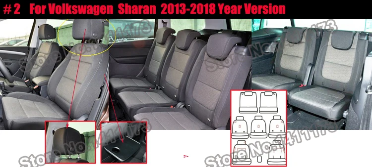 Автомобильный протектор для сидений автомобиля, подходит для volkswagen sharan 2012, автомобильные чехлы для сидений, защитные аксессуары