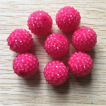 

(choose size) 12mm/16mm hot pink color clear Resin Rhinestone Beads