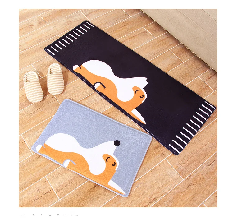 

40x60cm/50x80cm/45x120cm/60x90cm cartoon plush Corgi dog rug carpet doormat bathroom living room rug mat anti slip pet mat