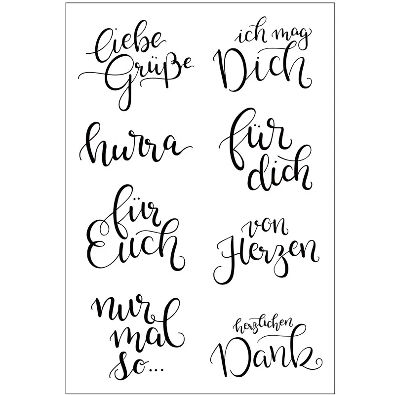 

German word Clear Stamps for Scrapbooking Tampons Transparents Seal Background Stamp Card Making Diy
