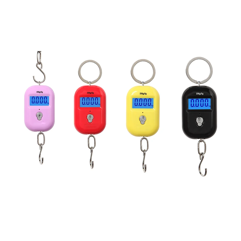 

25Kg x 5g Digital Hanging Scale Mini Electronic Luggage Hook Scale LCD Backlight Kitchen Steelyard