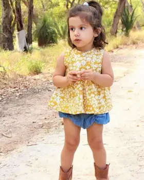 

Toddler Baby Girls Floral Bow T-shirt Top+Shorts Pants Summer Outfits Clothes