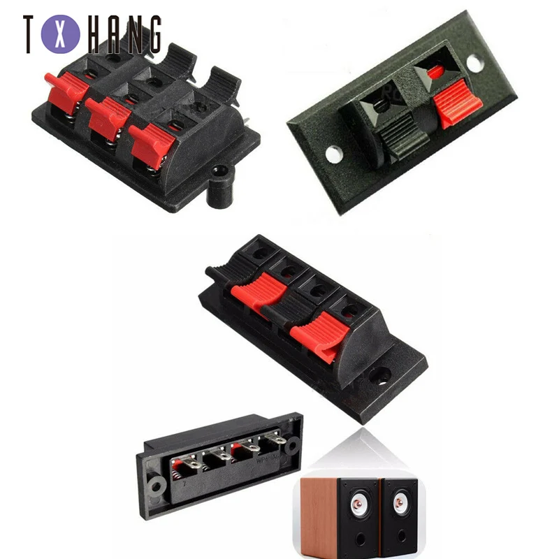 

2P 4P 6P Position Cable Square Speaker clip Push Type Speaker Terminals Audio Terminal Double Spring Clip Jack Plug Socket