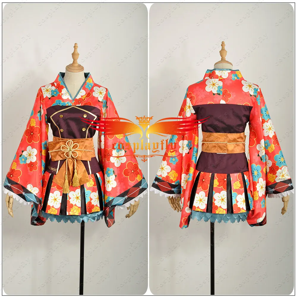 

Кимоно в стиле аниме Taisho, наряды Yazawa Nico, костюм Love Live, пробуждение, косплей, Хэллоуин, Женская юбка, красная шпилька для волос