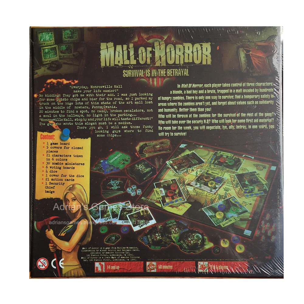 Mall of Horror зомби рынок настольные игры 3 6 игроков ужасов настольная игра Zombies Board
