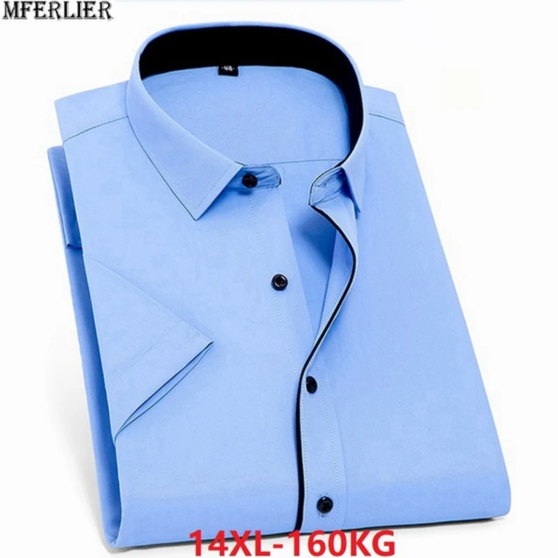 Billig Sommer große größe große Kleid shirts hochzeit männer büro hemd kurzarm formale business plus 10XL 5XL 9XL 10XL 12XL 54 56 58 60