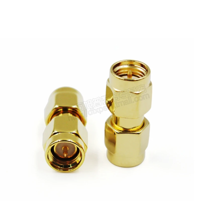 

10pcs/lot SMA-JJ Zinc Alloy SMA Male To SMA Male Plug in series RF Coaxial Adapter Gold Connector Radiofrequency Connector Gold