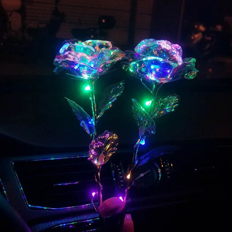 

2 Sets LED Light Crystal Rose Flower Kit for Anniversary Valentine's Day LBShipping